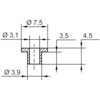 TRU COMPONENTS TC-V5358-203 Isolatieschijf 1 stuk(s) Buitendiameter: 7.5 mm, 3.9 mm Binnendiameter: 3.1 mm