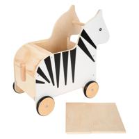 Small Foot - houten speelgoedbox en trekfiguur zebra wildlife Small Foot - houten speelgoedbox en trekfiguur zebra wildlife