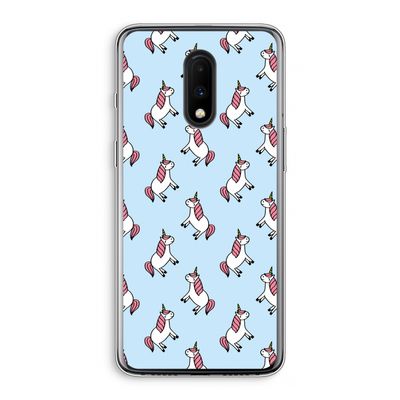 Eenhoorns overal: OnePlus 7 Transparant Hoesje