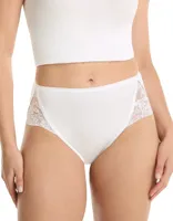 High Leg lace slip dames - Kant - 32292 - Hoog opgesneden kanten dames taille slip - Biologisch katoen - Onderbroek