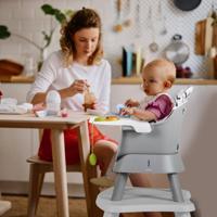 Kinderstoel Stoelverhoger Eetkamerstoel Bouwsteentafel Krukje voor Peuters met 5-Puntsgordel Afneembaar Dienblad en Kussen