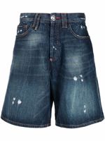 Philipp Plein short en jean Destroyed Capri - Bleu - thumbnail