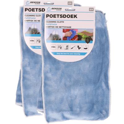 Benson Poetsdoek - 4x stuks - microvezel - extra zacht - 2 formaten - schoonmaken - dweil Benson Poetsdoek - 4x stuks - microvezel - extra zacht - 2 formaten - schoonmaken - dweil
