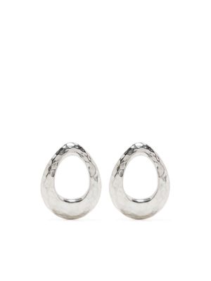 DOWER AND HALL boucles d'oreilles ovales à fini martelé - Argent