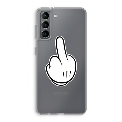Middle finger black: Samsung Galaxy S21 Transparant Hoesje