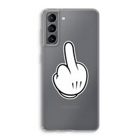 Middle finger black: Samsung Galaxy S21 Transparant Hoesje
