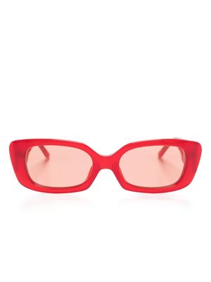 Magda Butrym lunettes de soleil rectangulaires à ornements en cristal - Rouge