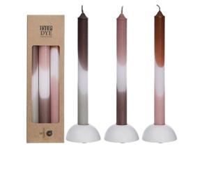 Dip Dye Candles Set 3 st. Pink/Olive - Buitengewoon de boet