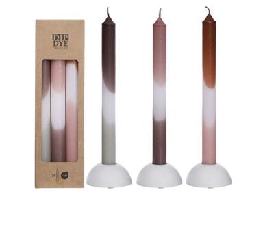 Dip Dye Candles Set 3 st. Pink/Olive - Buitengewoon de boet