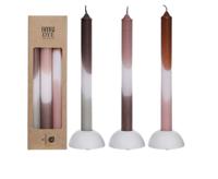 Dip Dye Candles Set 3 st. Pink/Olive - Buitengewoon de boet