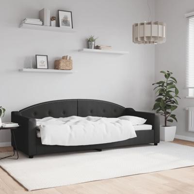 Slaapbank 80x200 cm stof zwart