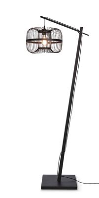 GOOD&MOJO Vloerlamp 'Hokkaido' Bamboe, 150cm, kleur Zwart