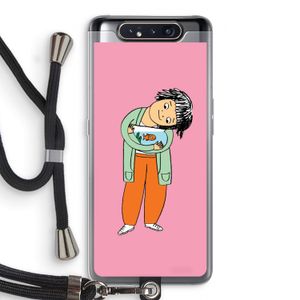 Visknuffel: Samsung Galaxy A80 Transparant Hoesje met koord