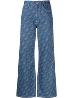 Maje high-rise wide-leg jeans - Bleu