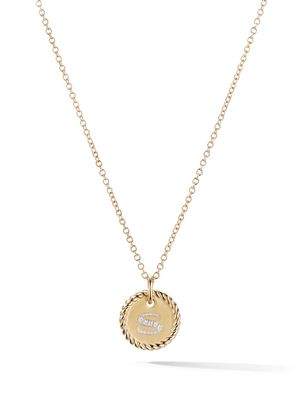 David Yurman collier en or 18ct à pendentif Initial S serti de diamants