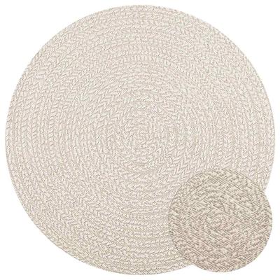 VidaXL Vloerkleed zizur crème binnen en buiten ø 120 cm jute look