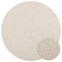 VidaXL Vloerkleed zizur crème binnen en buiten ø 120 cm jute look