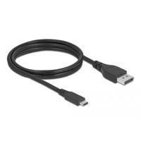 Delock 86040 USB-C-kabel DisplayPort / USB Aansluitkabel USB-C stekker, DisplayPort-stekker 1.5 m Zwart Vergulde steekcontacten, 4K UHD, Afgeschermd