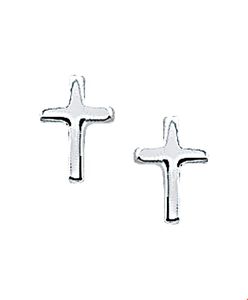 TFT Oorknoppen Kruis Zilver Glanzend 7.5 mm x 5 mm