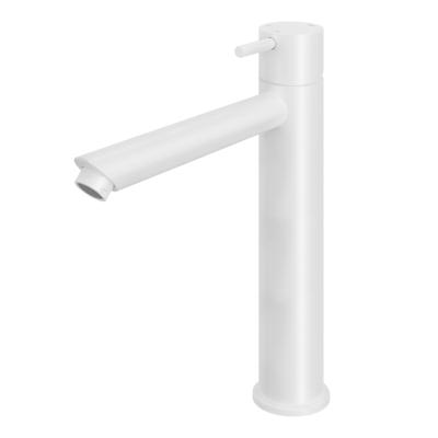 Hotbath Cobber - Wastafelmengkraan - zonder Waste - Laag - Wit - Opbouw - Messing - V03