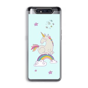 Regenboog eenhoorn: Samsung Galaxy A80 Transparant Hoesje