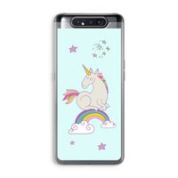 Regenboog eenhoorn: Samsung Galaxy A80 Transparant Hoesje