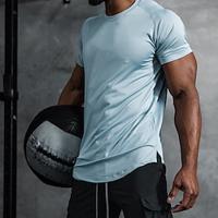 Voor heren Hardloopshirt Korte mouw T-shirt Casual Sportkleding Ademend Sneldrogend Zacht Sportschooltraining Hardlopen Wandelen Sportkleding Sportkleding Effen Donker Grijs Zwart Wit Lightinthebox