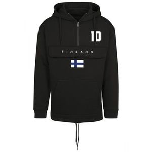 FC Eleven - Finland Vlag Anorak Hoodie - Zwart