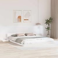 Bedframe met Nachttafels Wit 180x200cm Massief Hout