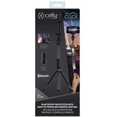 Celly bluetooth selfie stick with tripod and remote
