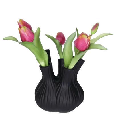 Countryfield Bloemenvaas Moyo - mat zwart - L17 x? B17 x H20 cm - tulpenvaas?- interieur - decoratie