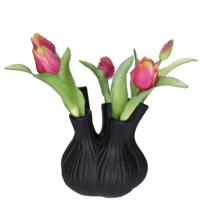 Countryfield Bloemenvaas Moyo - mat zwart - L17 x? B17 x H20 cm - tulpenvaas?- interieur - decoratie