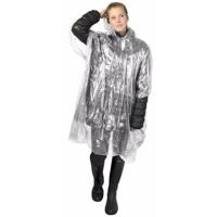 Wegwerp regenponcho - transparant - voor volwassenen - one size fitts all - met capuchon One size  - - thumbnail
