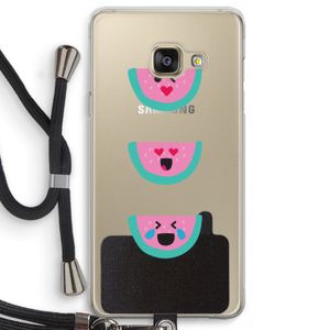 Smiley watermeloen: Samsung Galaxy A3 (2016) Transparant Hoesje met koord