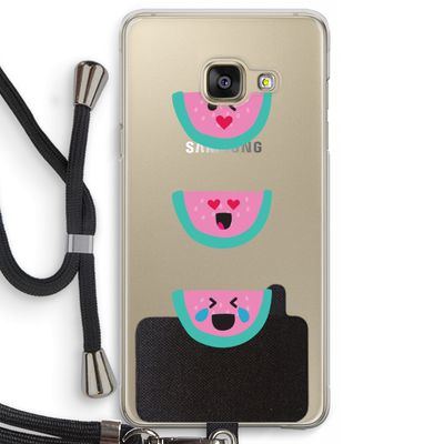 Smiley watermeloen: Samsung Galaxy A3 (2016) Transparant Hoesje met koord