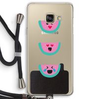 Smiley watermeloen: Samsung Galaxy A3 (2016) Transparant Hoesje met koord