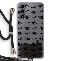 Eye pattern #2: Samsung Galaxy S21 Transparant Hoesje met koord