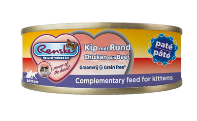 Renske vers paté kip met rund natvoer kitten 70 gram