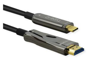 ROLINE 14.01.3474 video kabel adapter 30 m HDMI Type A (Standaard) USB Type-C Zwart