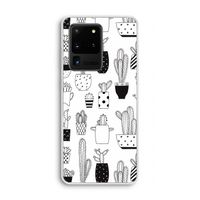 Cactusmotief: Samsung Galaxy S20 Ultra Transparant Hoesje Cactusmotief: Samsung Galaxy S20 Ultra Transparant Hoesje