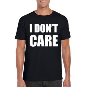 I dont care tekst t-shirt zwart heren