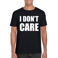 I dont care tekst t-shirt zwart heren