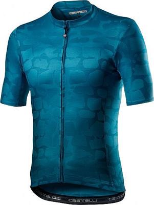 Castelli Pavé korte mouw fietsshirt blauw heren