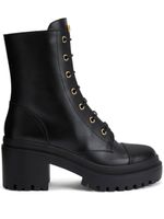 Giuseppe Zanotti bottes Malakhy en cuir à lacets - Noir