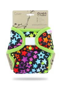 Petit Lulu Overbroekje Regenboog Sterren (Rainbow Stars) - OneSize (4-15 kilo) - Klittenband