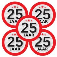 25 jaar leeftijd sticker - 8x - rond - Dia 9 cm - 25 jaar verjaardag - jubileum - leeftijd versierin
