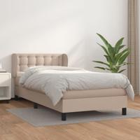 Boxspring met matras kunstleer cappuccinokleurig 100x200 cm