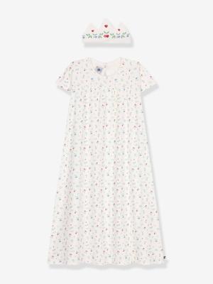 Nachthemd en kroontje kind PETIT BATEAU wit
