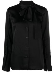 Simkhai chemise en satin Candela à col lavallière - Noir