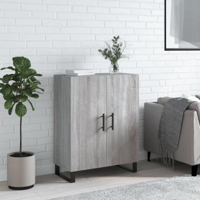 Dressoir 69,5x34x90 cm bewerkt hout grijs sonoma eikenkleurig